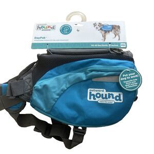 Outward Hound Quick Release Dog Backpack Sz Medium Blue Hiking Day Pak Saddle